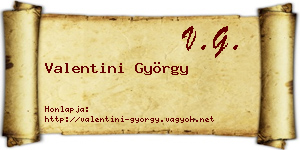 Valentini György névjegykártya